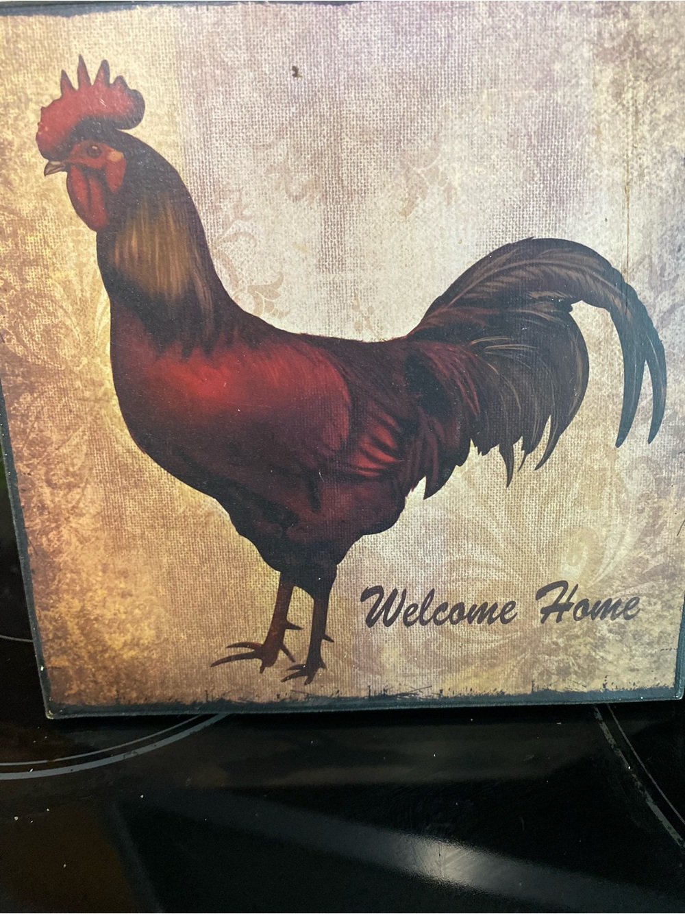 Welcome Home Red Rooster Wall Art -